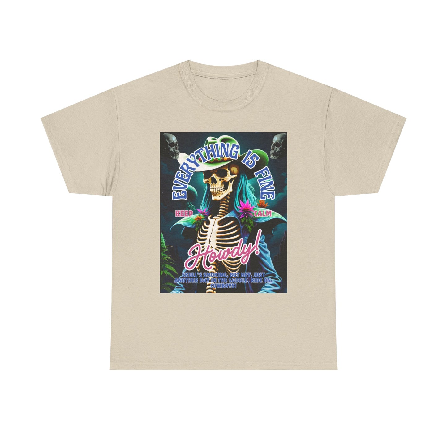 Everything is Fine Skeleton Tee - Unisex Heavy Cotton T-Shirt for Casual Vibes