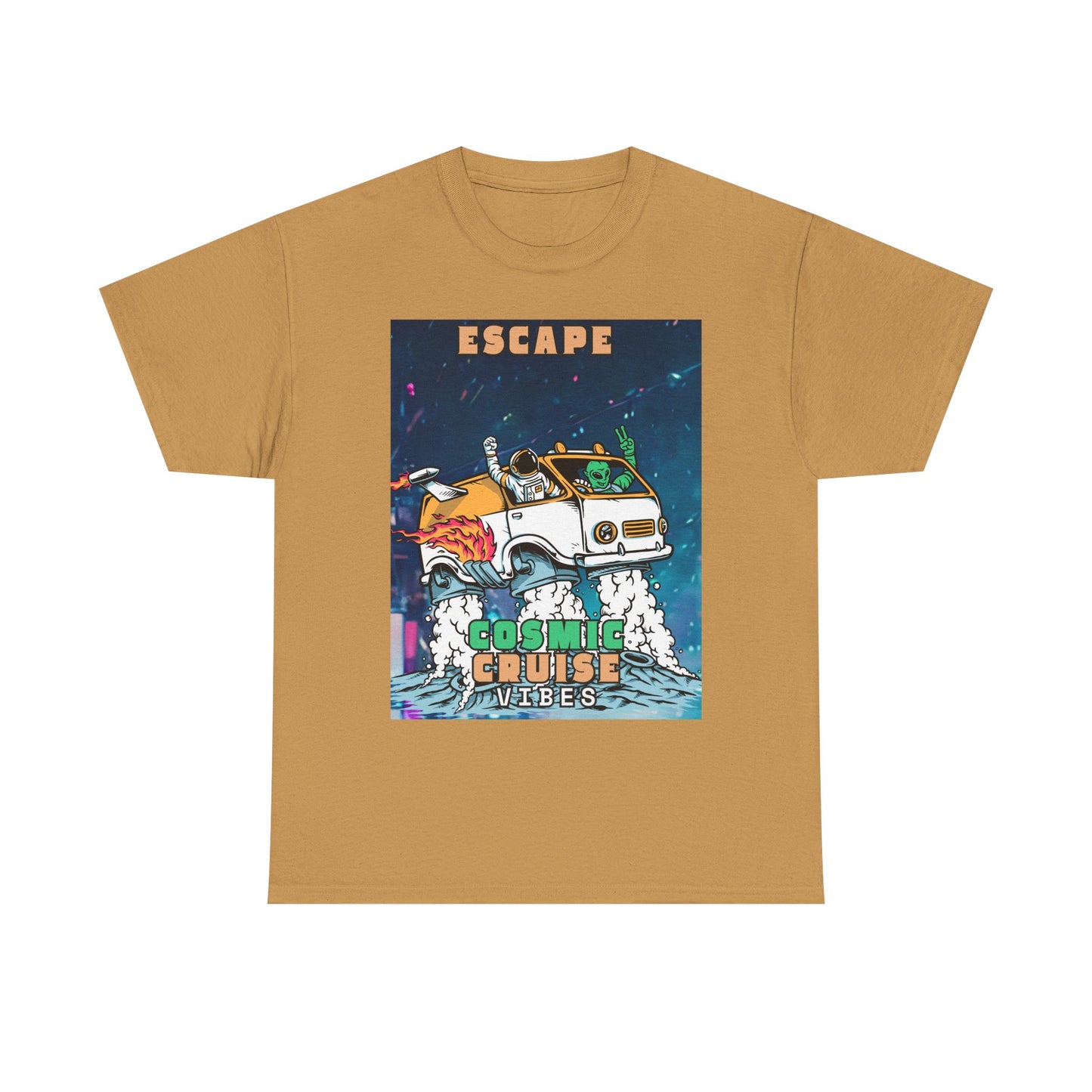 Cosmic Vibes Unisex Heavy Cotton Tee - Escape Design