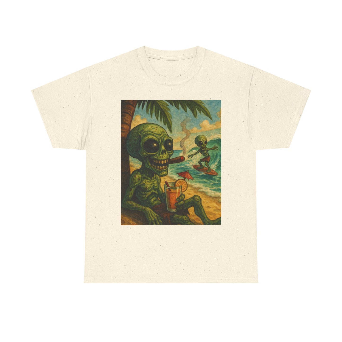 Chill Vibes Alien Graphic Tee - Unisex Heavy Cotton Shirt