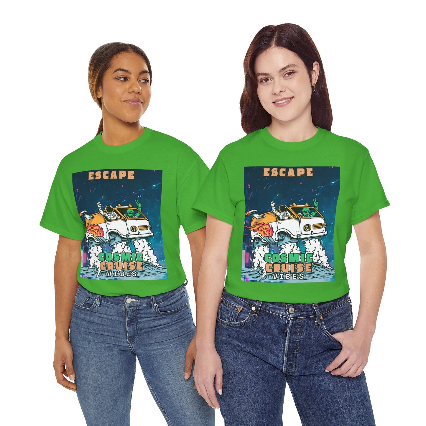 Cosmic Vibes Unisex Heavy Cotton Tee - Escape Design