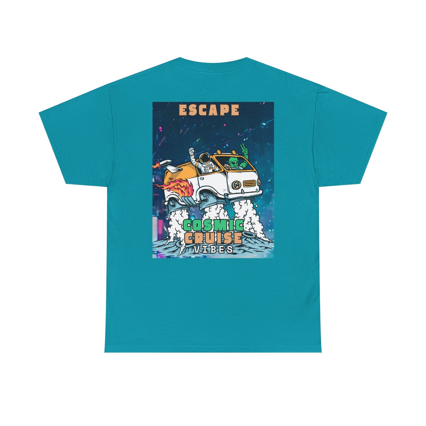 Cosmic Escape Tee, Fun Graphic T-Shirt, Unisex Casual Wear, Summer Vibes Gift, Festival Outfit Idea