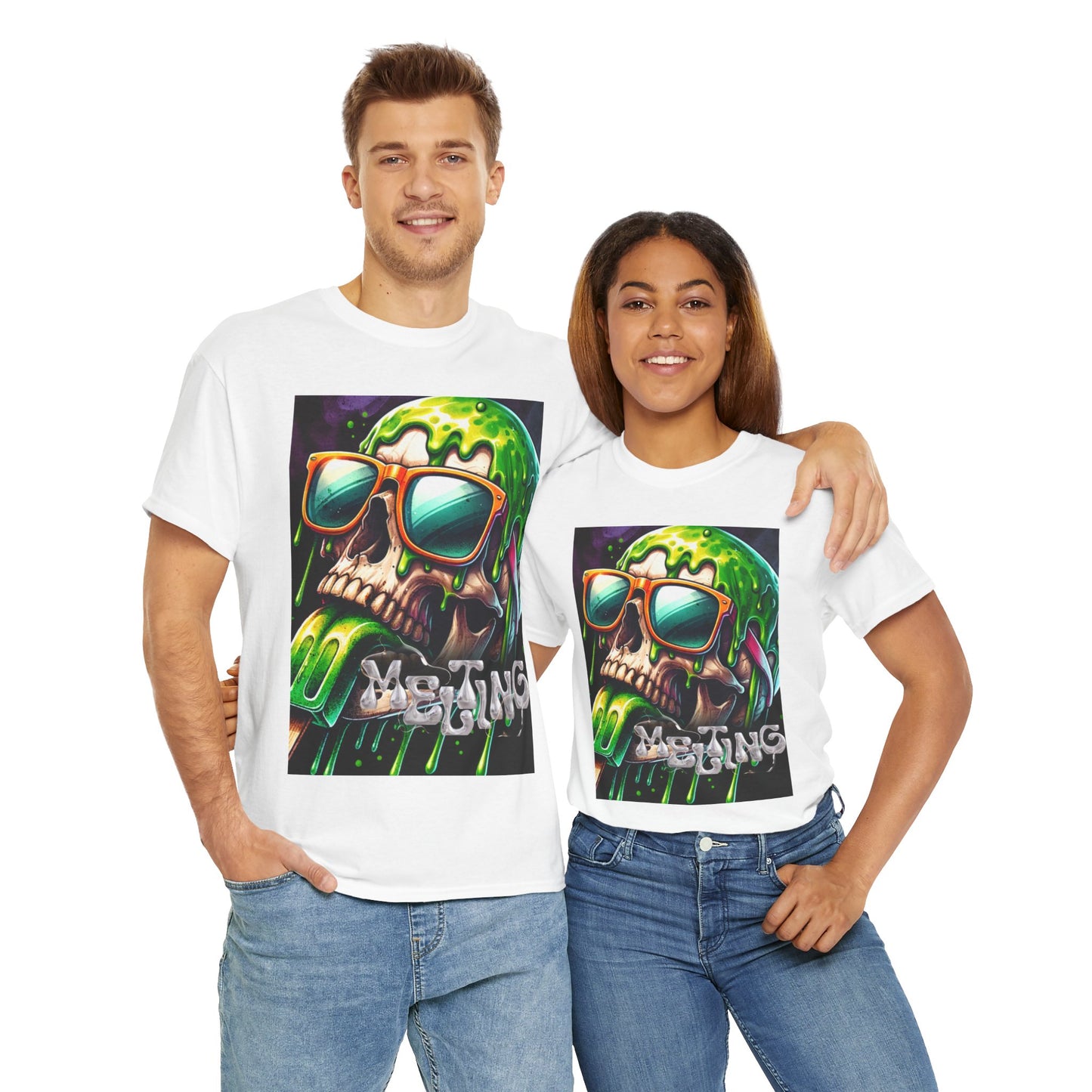 Edgy Skull Graphic Unisex Heavy Cotton Tee – Perfect for Casual Wear or Festivals
