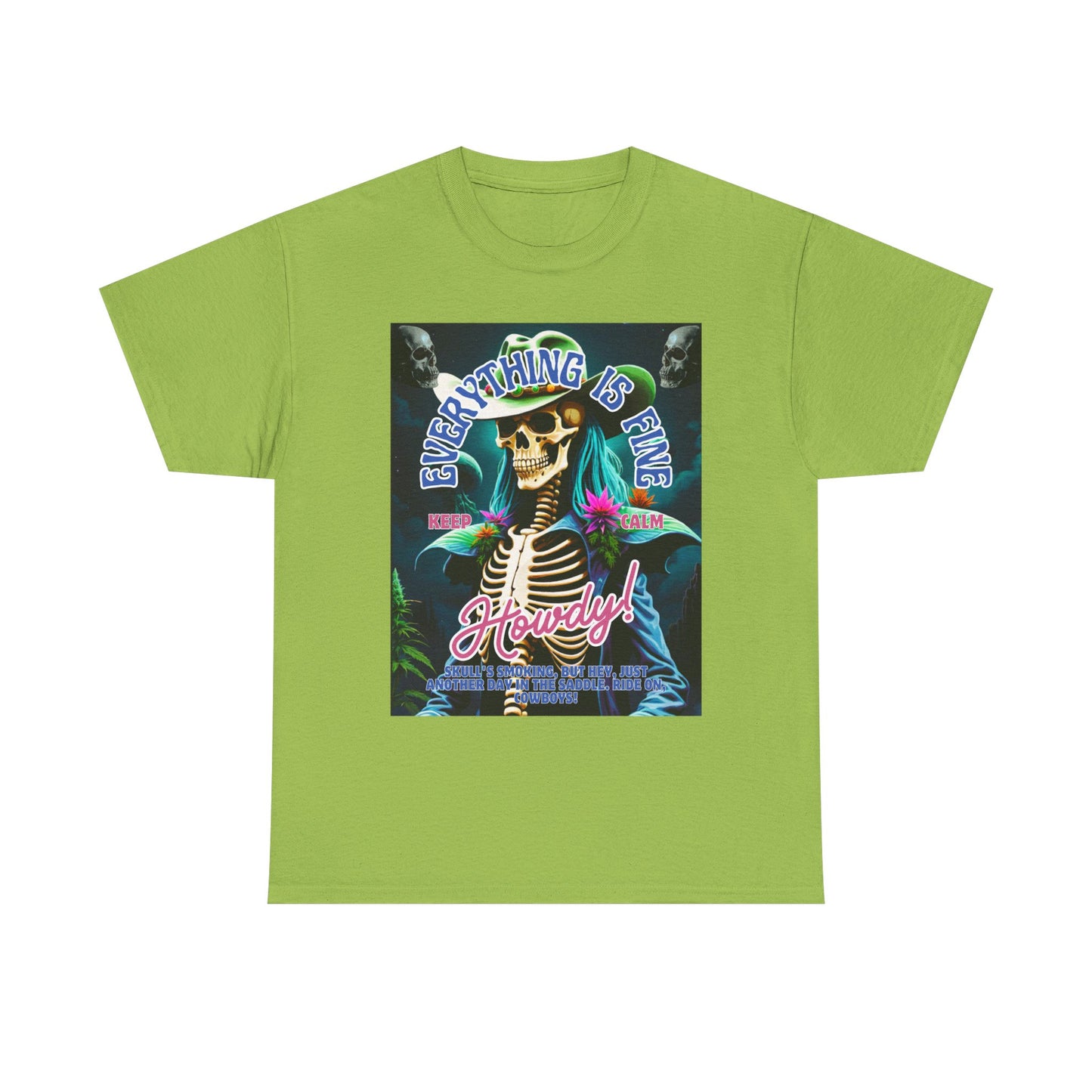 Everything is Fine Skeleton Tee - Unisex Heavy Cotton T-Shirt for Casual Vibes