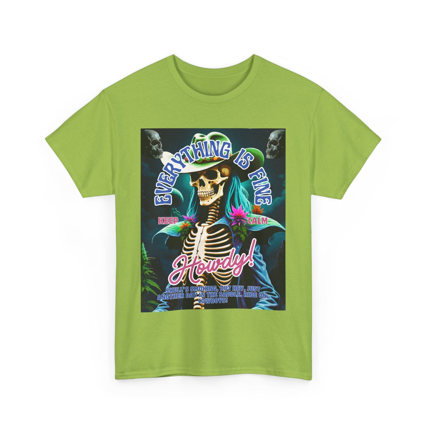 Everything is Fine Skeleton Tee - Unisex Heavy Cotton T-Shirt for Casual Vibes