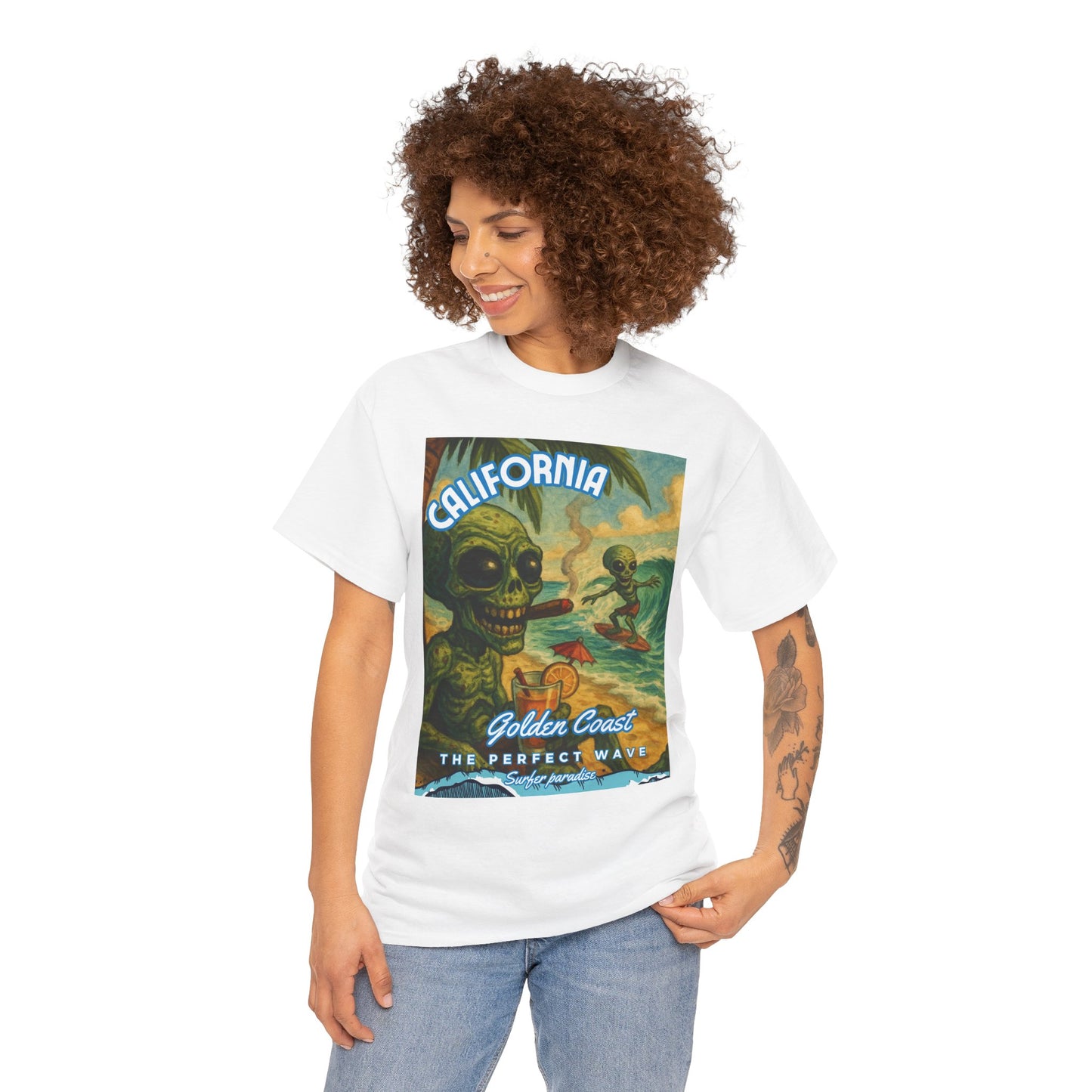 California Surfing Vintage Tee - Perfect Waves Design for Beach Lovers