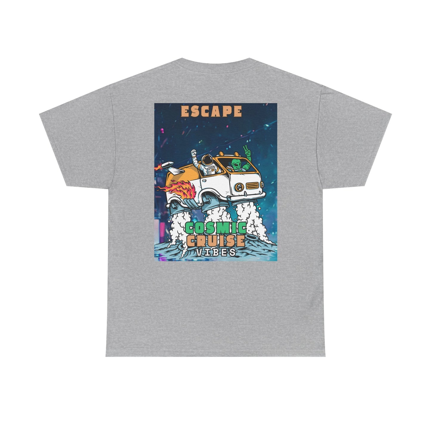 Cosmic Escape Tee, Fun Graphic T-Shirt, Unisex Casual Wear, Summer Vibes Gift, Festival Outfit Idea