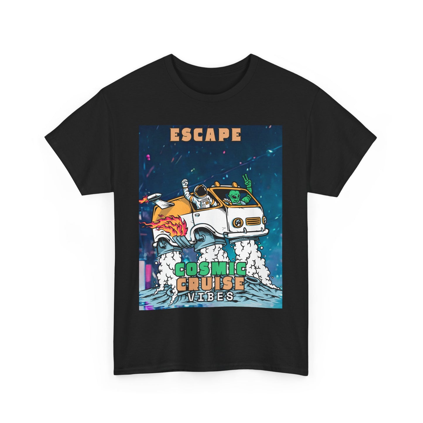 Cosmic Vibes Unisex Heavy Cotton Tee - Escape Design