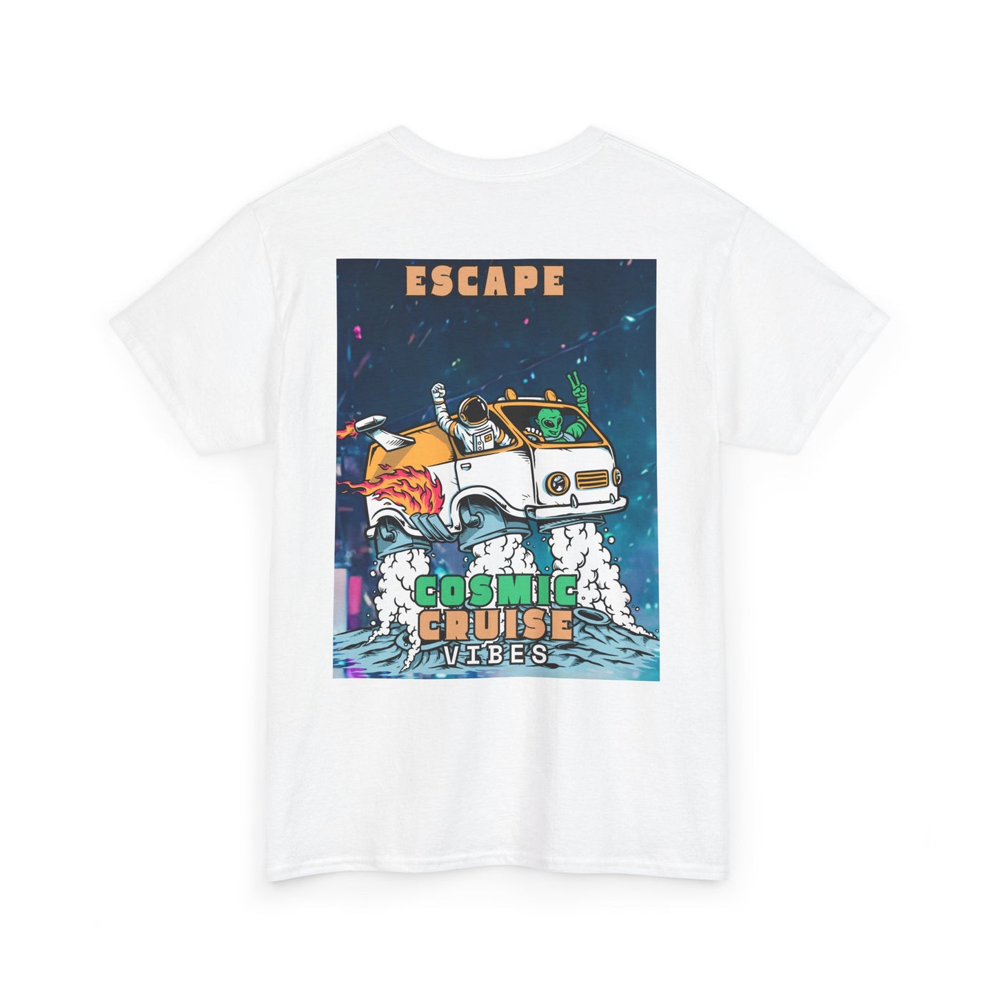 Cosmic Escape Tee, Fun Graphic T-Shirt, Unisex Casual Wear, Summer Vibes Gift, Festival Outfit Idea