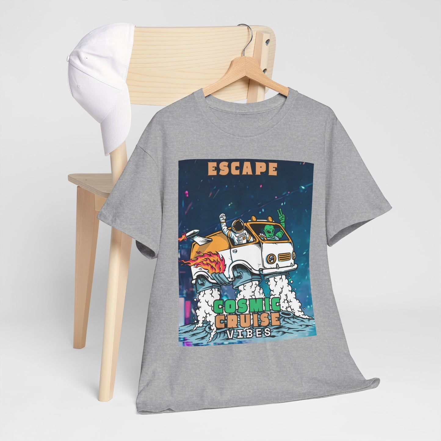 Cosmic Vibes Unisex Heavy Cotton Tee - Escape Design
