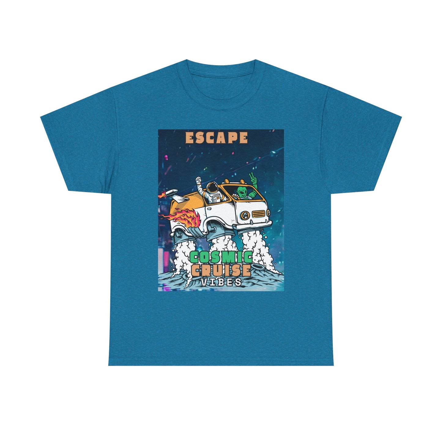 Cosmic Vibes Unisex Heavy Cotton Tee - Escape Design