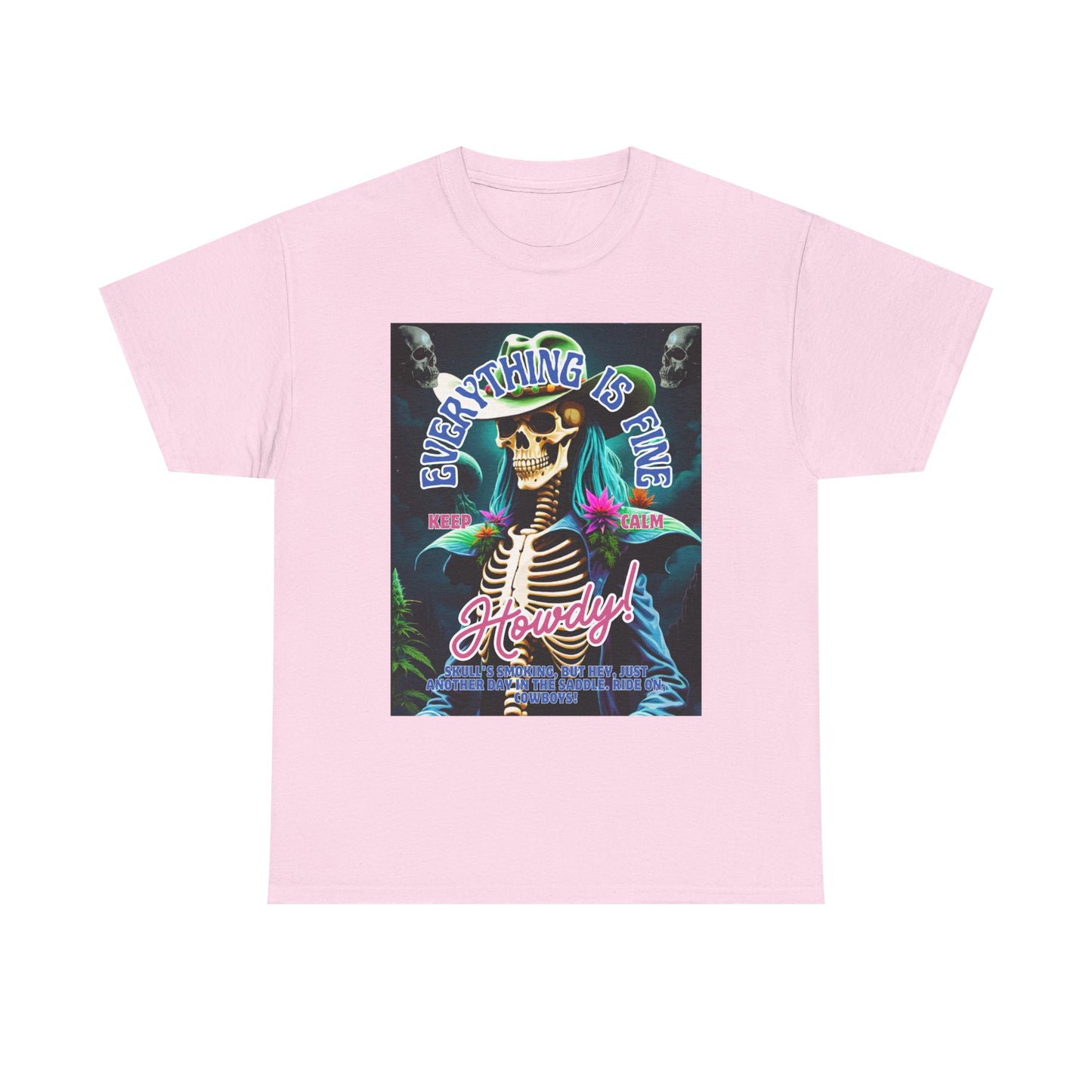 Everything is Fine Skeleton Tee - Unisex Heavy Cotton T-Shirt for Casual Vibes