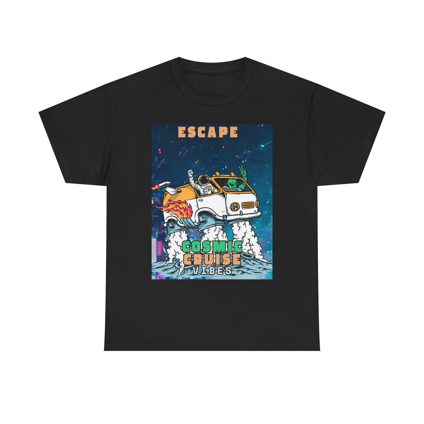 Cosmic Vibes Unisex Heavy Cotton Tee - Escape Design