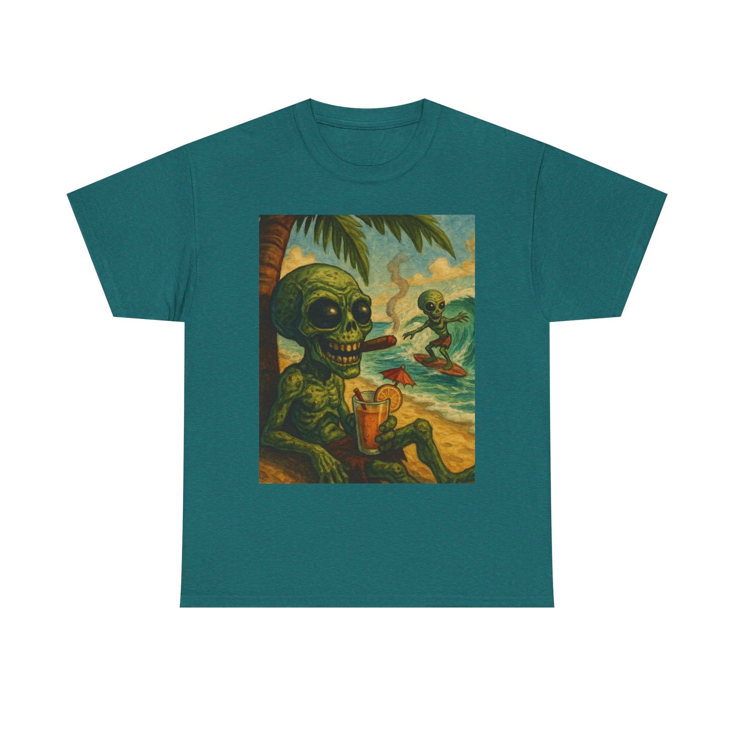 Chill Vibes Alien Graphic Tee - Unisex Heavy Cotton Shirt