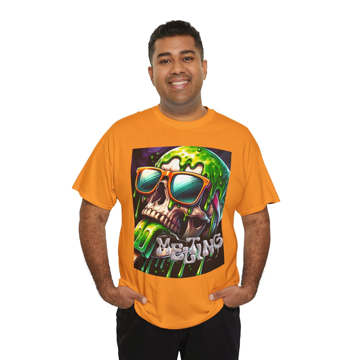 Edgy Skull Graphic Unisex Heavy Cotton Tee – Perfect for Casual Wear or Festivals
