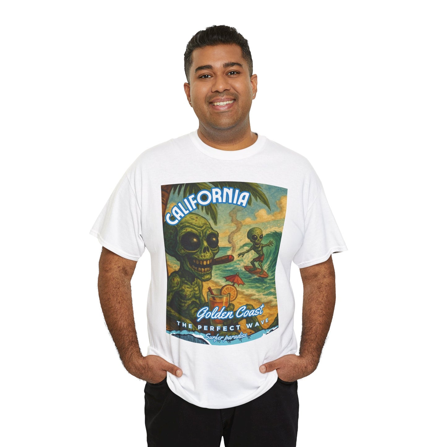 California Surfing Vintage Tee - Perfect Waves Design for Beach Lovers