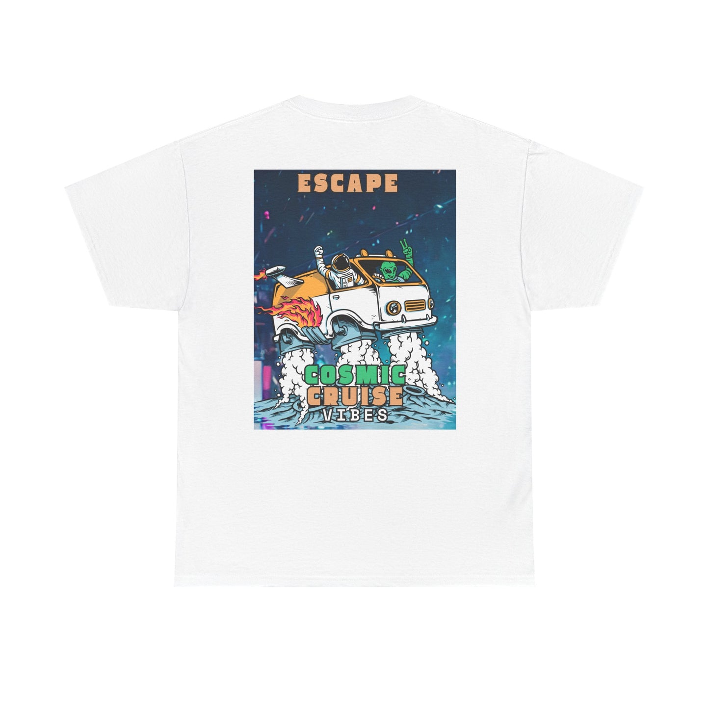 Cosmic Escape Tee, Fun Graphic T-Shirt, Unisex Casual Wear, Summer Vibes Gift, Festival Outfit Idea