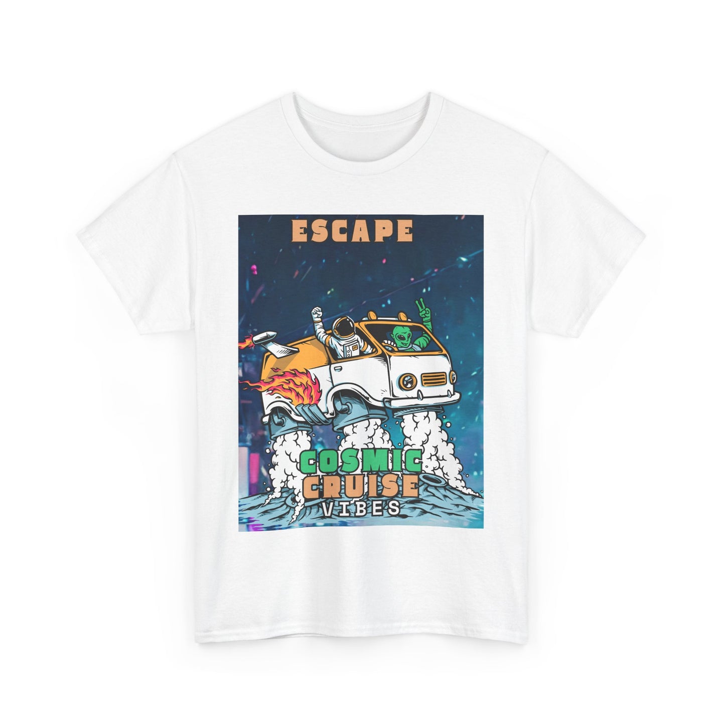 Cosmic Vibes Unisex Heavy Cotton Tee - Escape Design