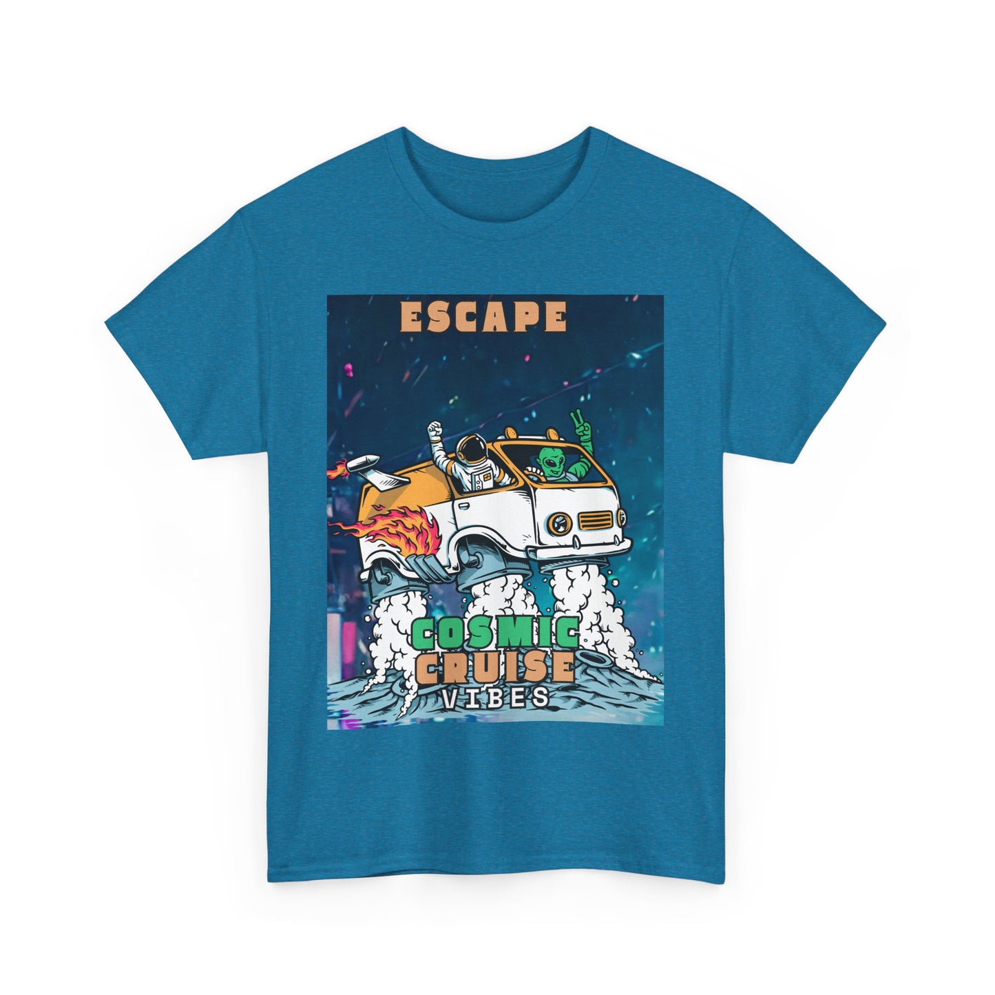 Cosmic Vibes Unisex Heavy Cotton Tee - Escape Design