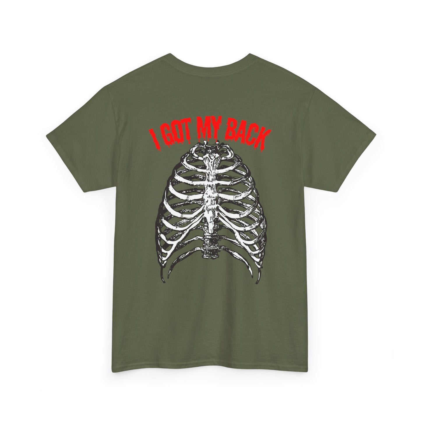 Unisex Heavy Cotton Tee - 'I Got My Back' & Love Design