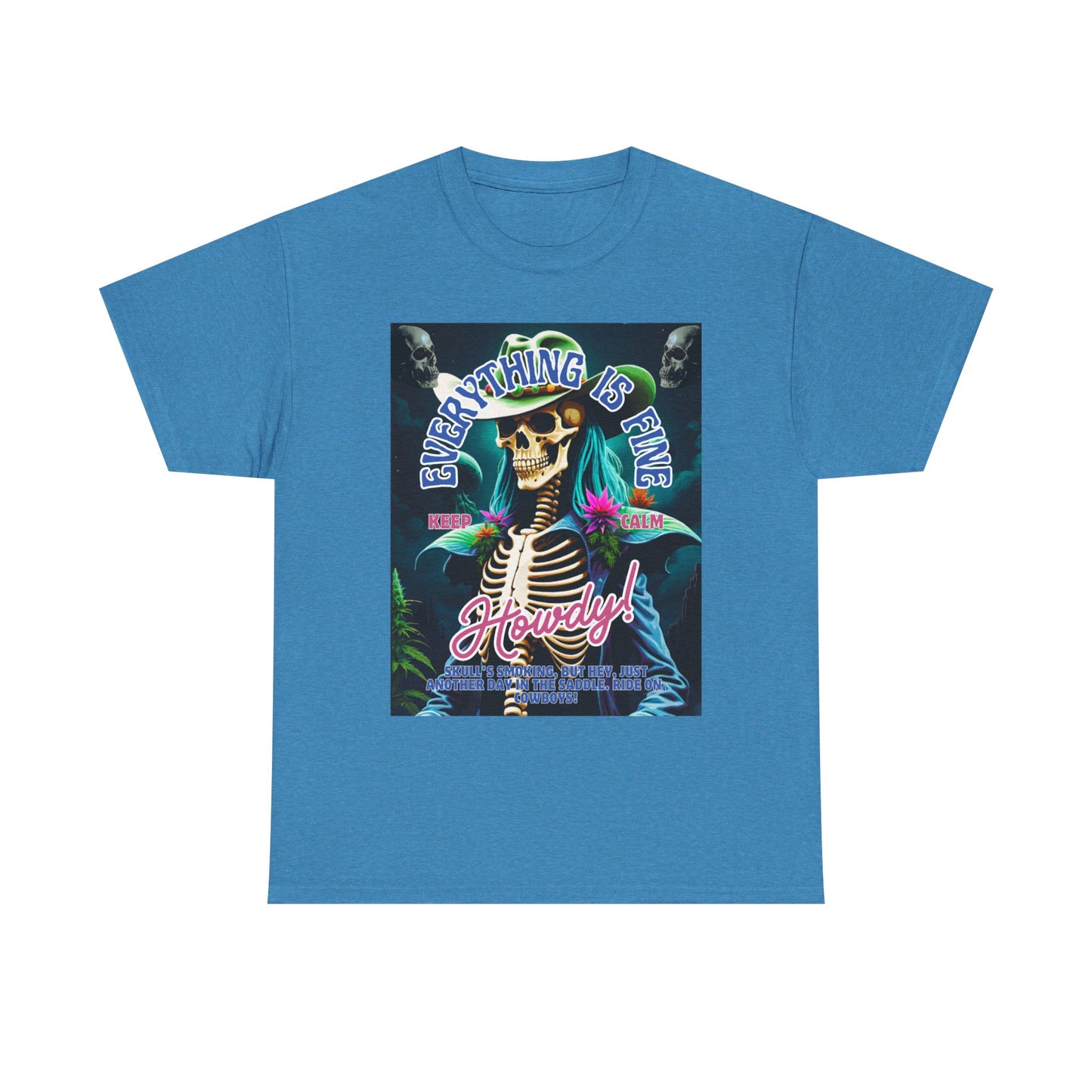 Everything is Fine Skeleton Tee - Unisex Heavy Cotton T-Shirt for Casual Vibes