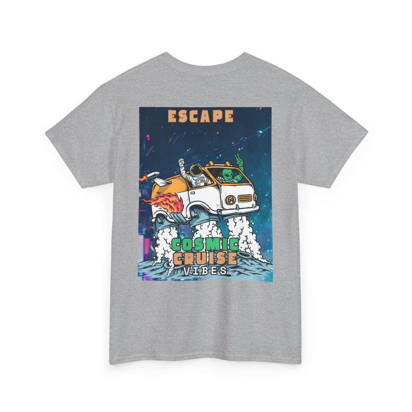 Cosmic Escape Tee, Fun Graphic T-Shirt, Unisex Casual Wear, Summer Vibes Gift, Festival Outfit Idea