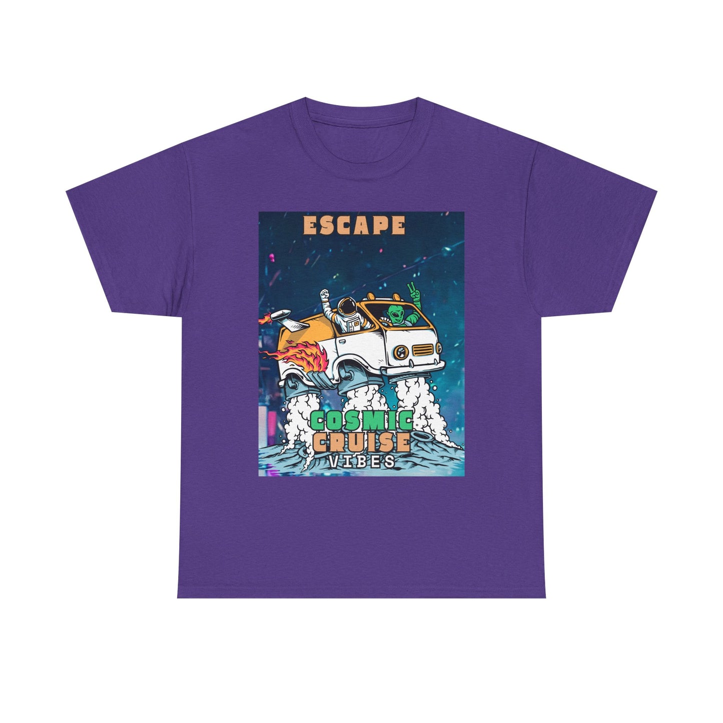 Cosmic Vibes Unisex Heavy Cotton Tee - Escape Design
