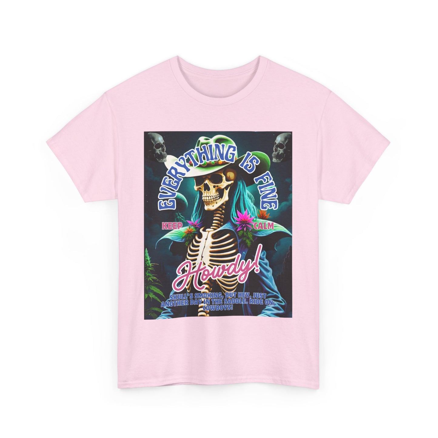 Everything is Fine Skeleton Tee - Unisex Heavy Cotton T-Shirt for Casual Vibes