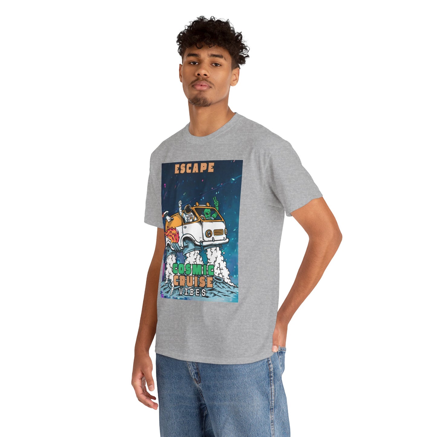Cosmic Vibes Unisex Heavy Cotton Tee - Escape Design