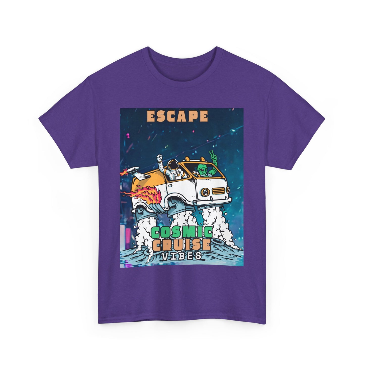 Cosmic Vibes Unisex Heavy Cotton Tee - Escape Design