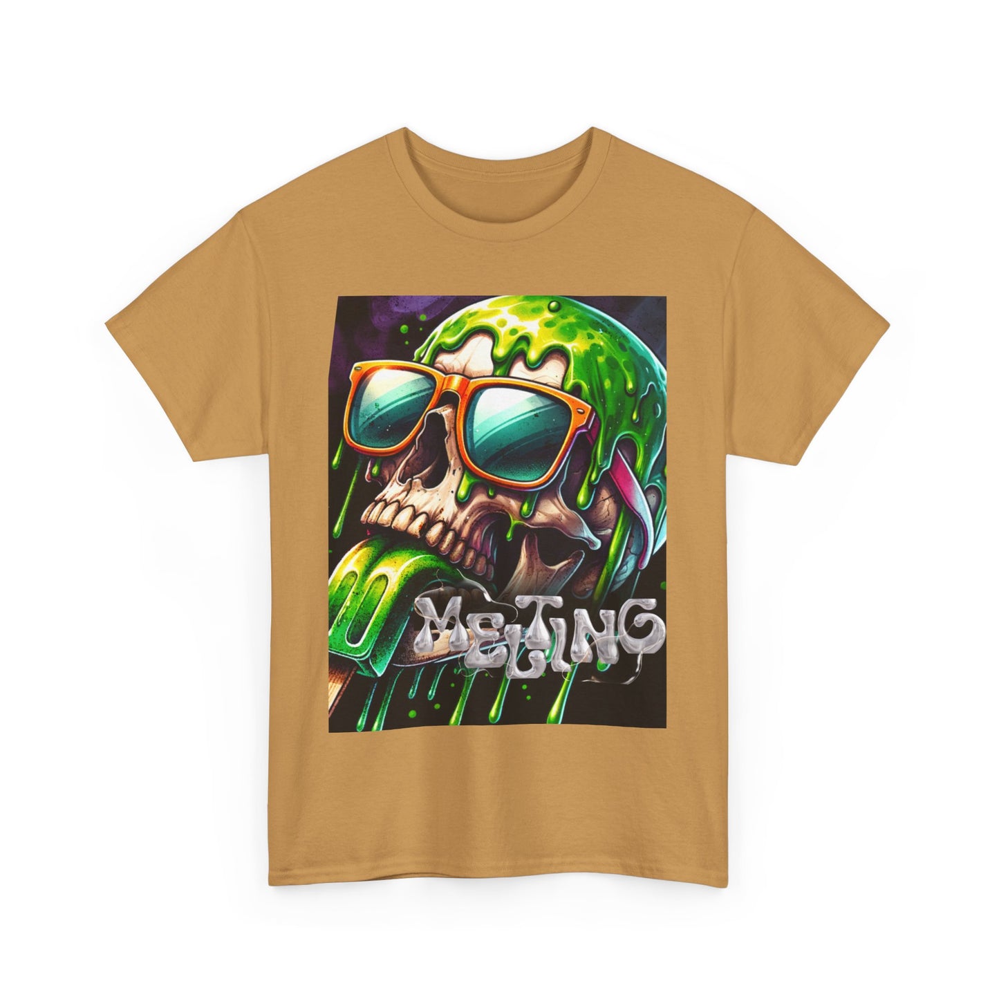 Edgy Skull Graphic Unisex Heavy Cotton Tee – Perfect for Casual Wear or Festivals