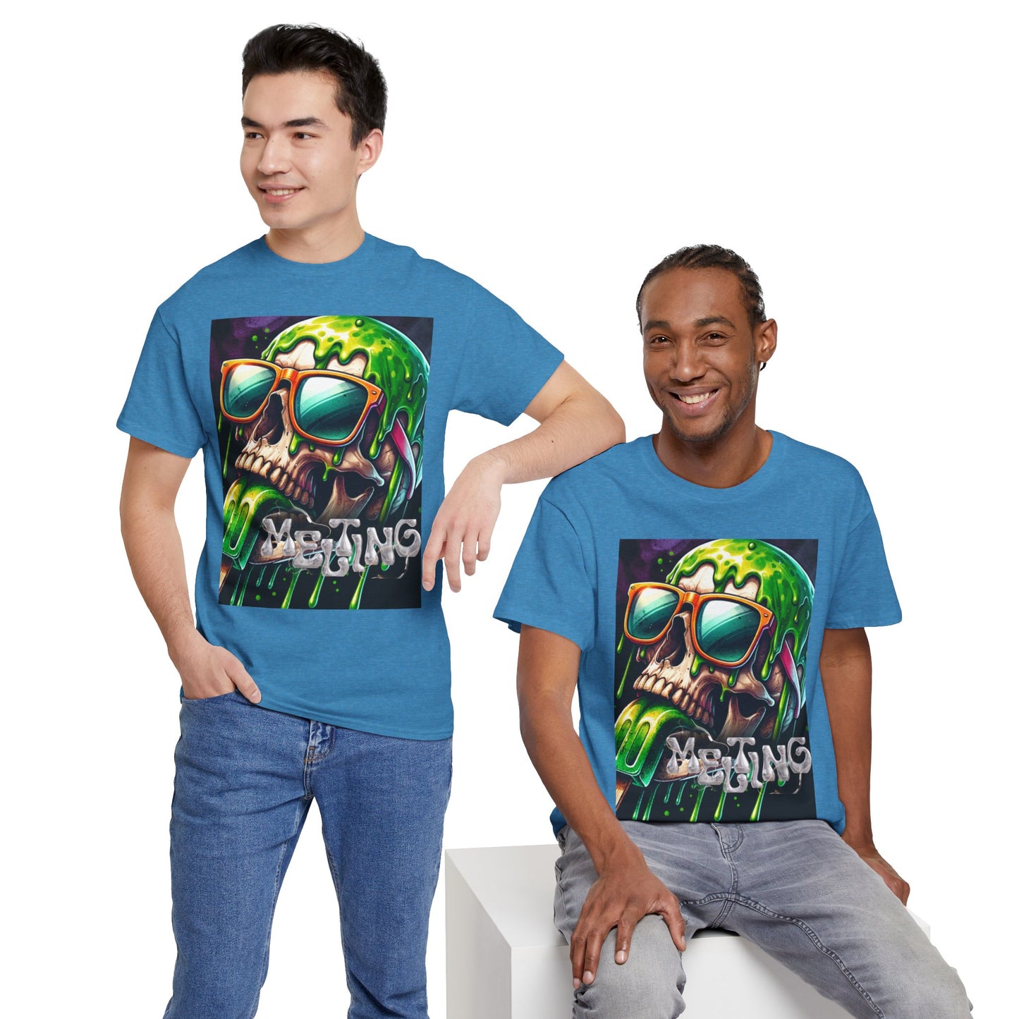 Edgy Skull Graphic Unisex Heavy Cotton Tee – Perfect for Casual Wear or Festivals