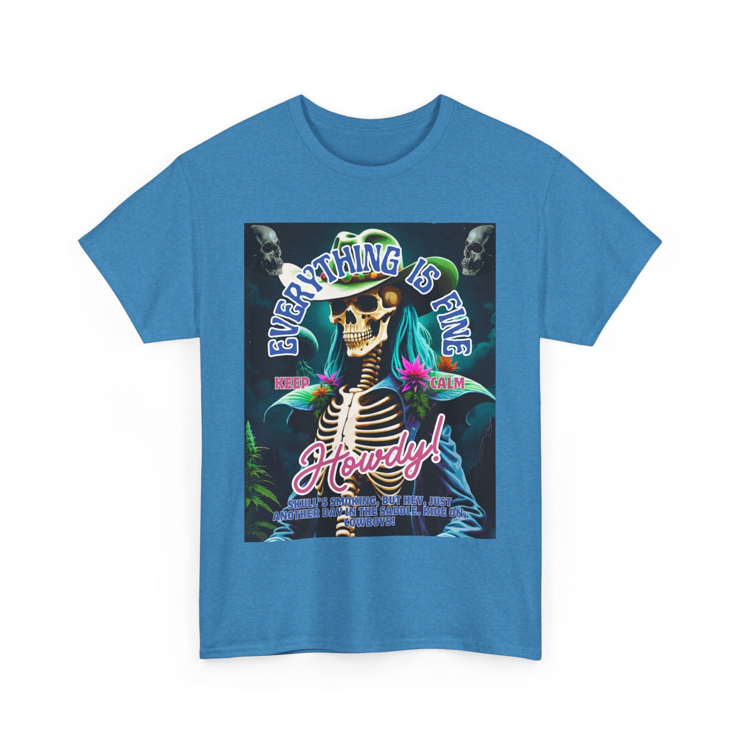 Everything is Fine Skeleton Tee - Unisex Heavy Cotton T-Shirt for Casual Vibes