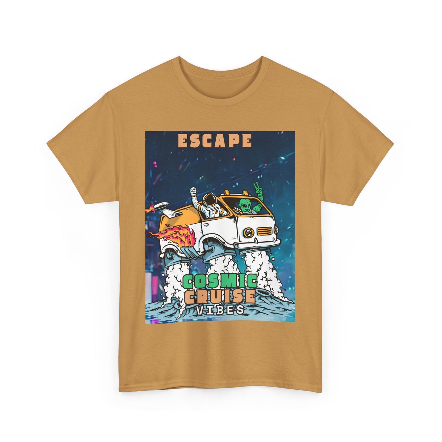Cosmic Vibes Unisex Heavy Cotton Tee - Escape Design