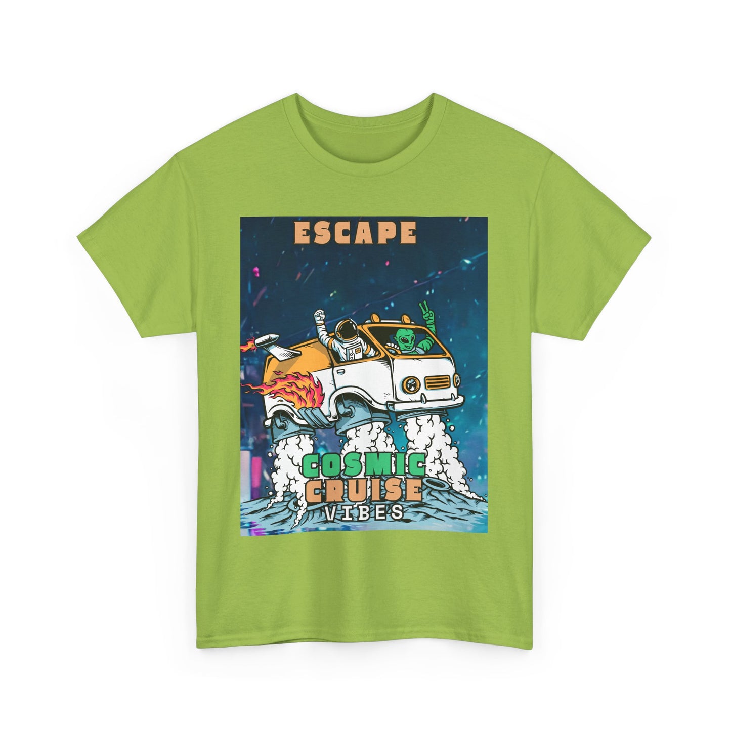 Cosmic Vibes Unisex Heavy Cotton Tee - Escape Design