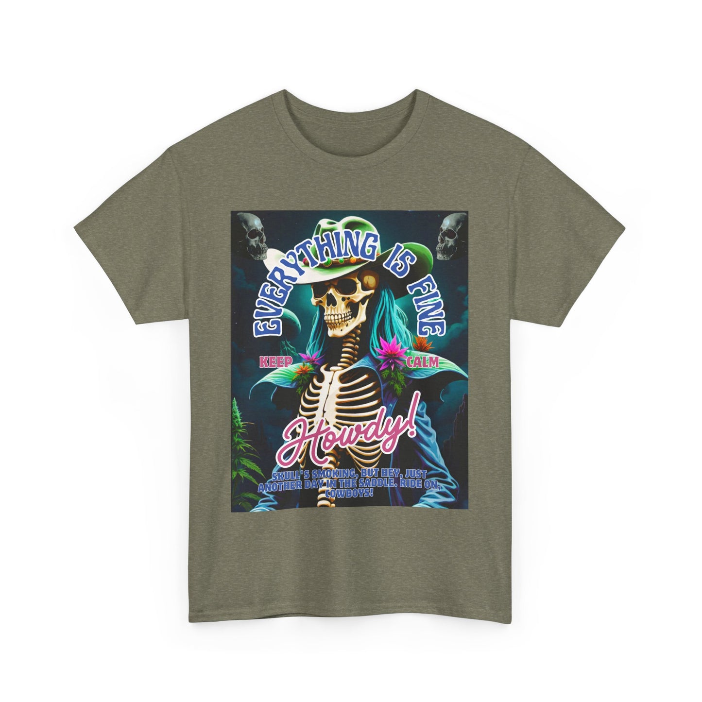 Everything is Fine Skeleton Tee - Unisex Heavy Cotton T-Shirt for Casual Vibes
