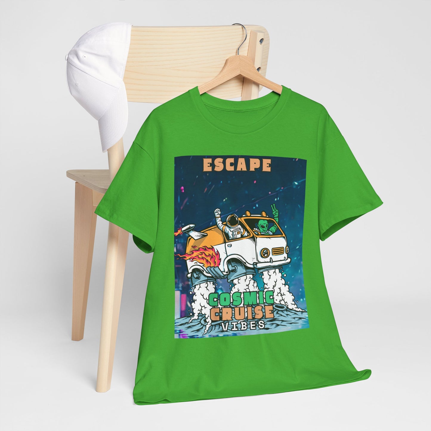 Cosmic Vibes Unisex Heavy Cotton Tee - Escape Design