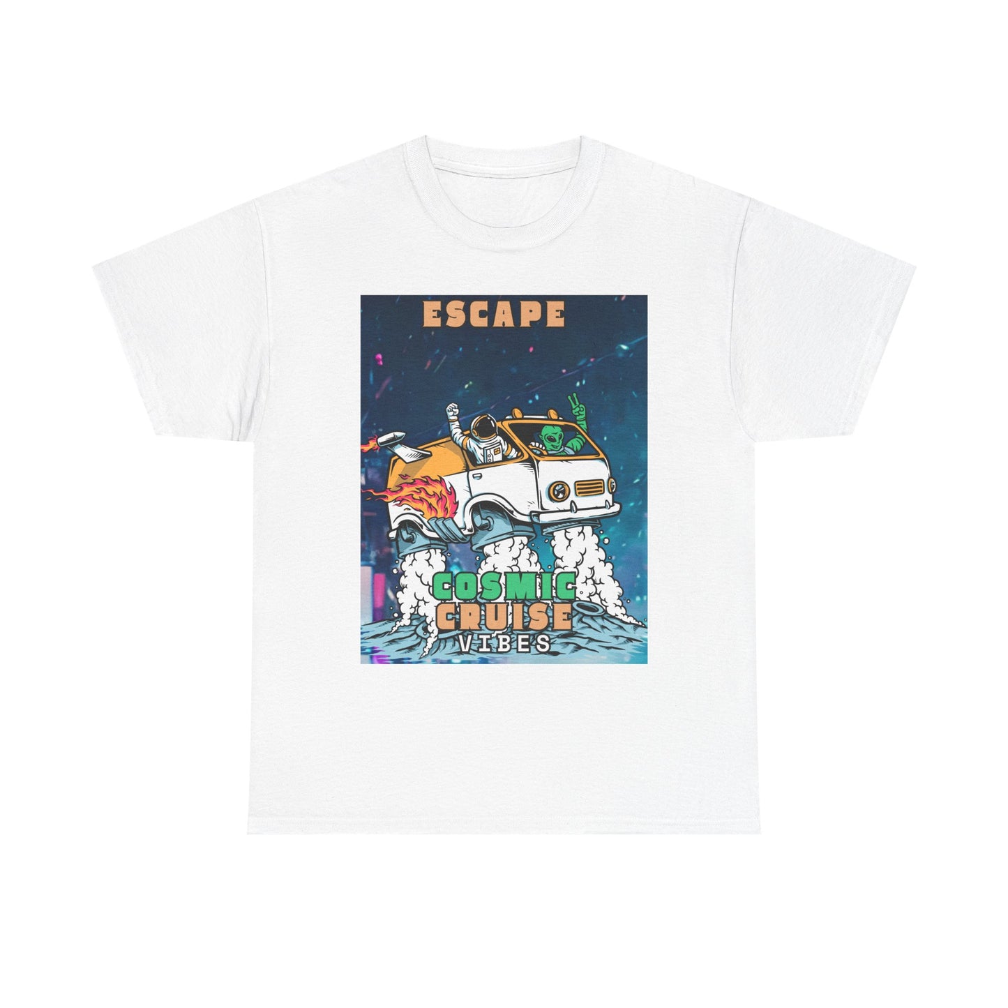Cosmic Vibes Unisex Heavy Cotton Tee - Escape Design