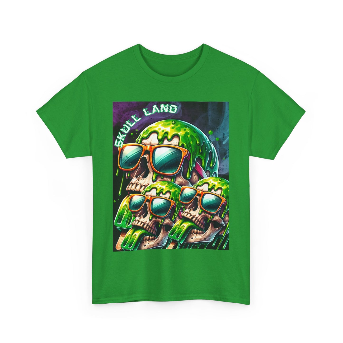 Skull Land Graphic Tee - Unisex Heavy Cotton T-Shirt for Edgy Style Lovers