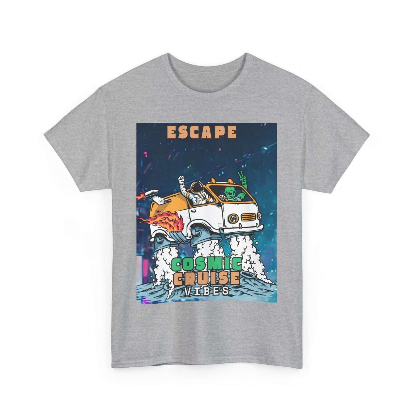 Cosmic Vibes Unisex Heavy Cotton Tee - Escape Design