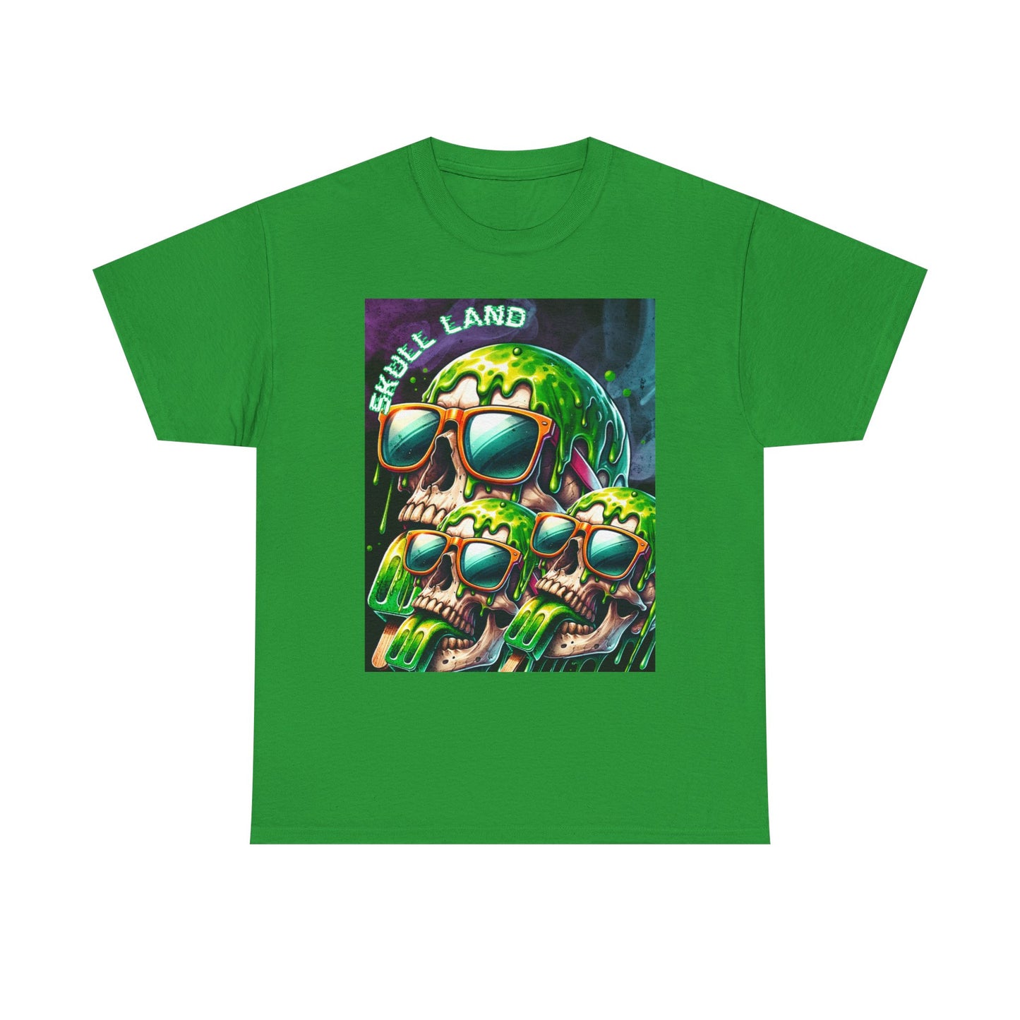 Skull Land Graphic Tee - Unisex Heavy Cotton T-Shirt for Edgy Style Lovers