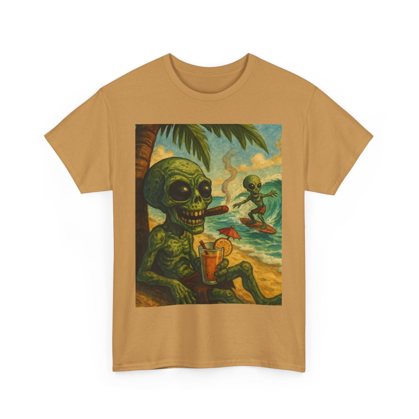 Chill Vibes Alien Graphic Tee - Unisex Heavy Cotton Shirt